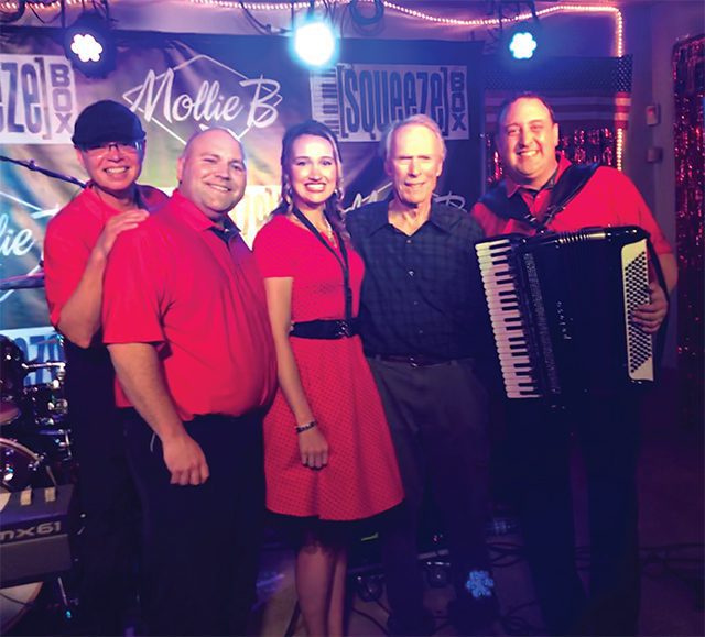 Mollie B. and Squeezebox with Clint Eastwood