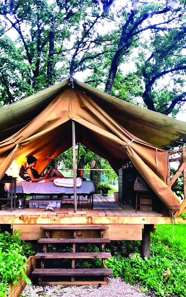 Glamping tent at Luna Valley Farm