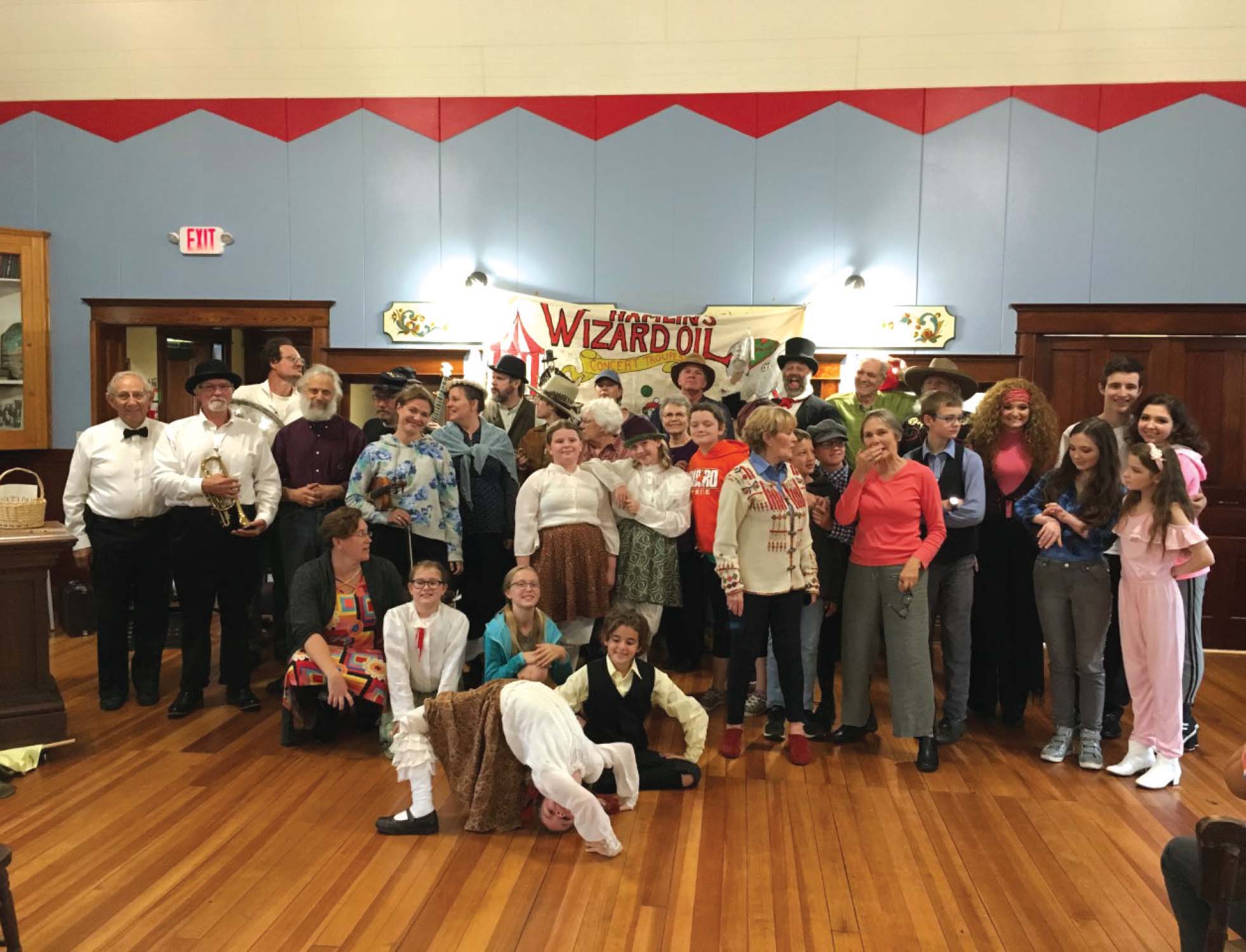 Group cast photo of History Alive Lanesboro after presenting "The Founding of the Town: 1869