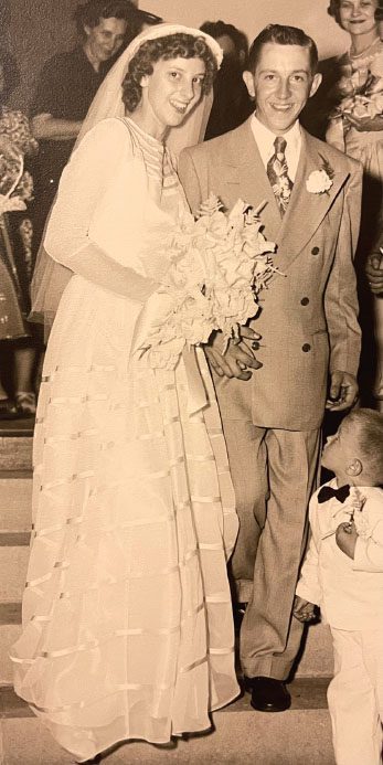 Hazel at her wedding to Marlyn Rasmussen in 1951.