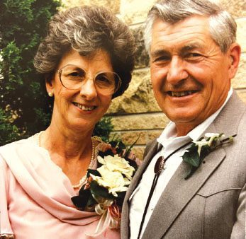 Hazel and Rollie Grotegut's wedding in 1990.