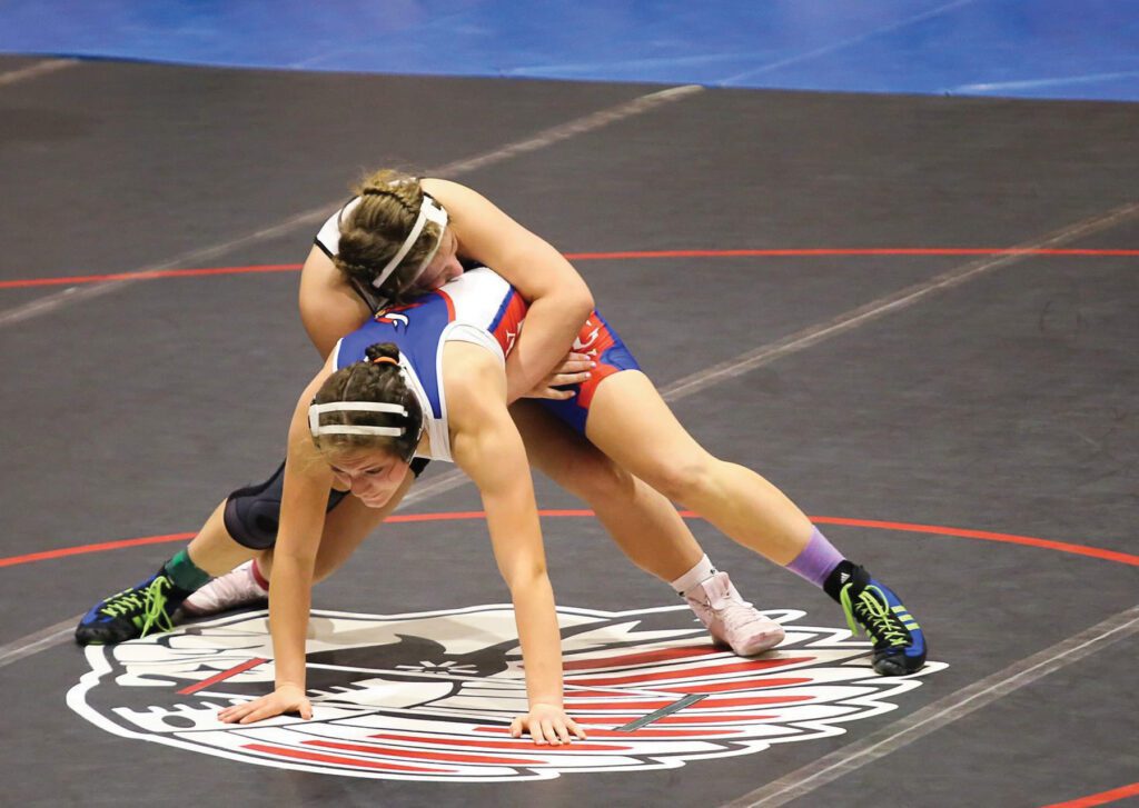 Naomi, who cross-trains as a swimmer for DHS, competes in freestyle club wrestling tournaments year-round. / Photo courtesy Melissa Simon