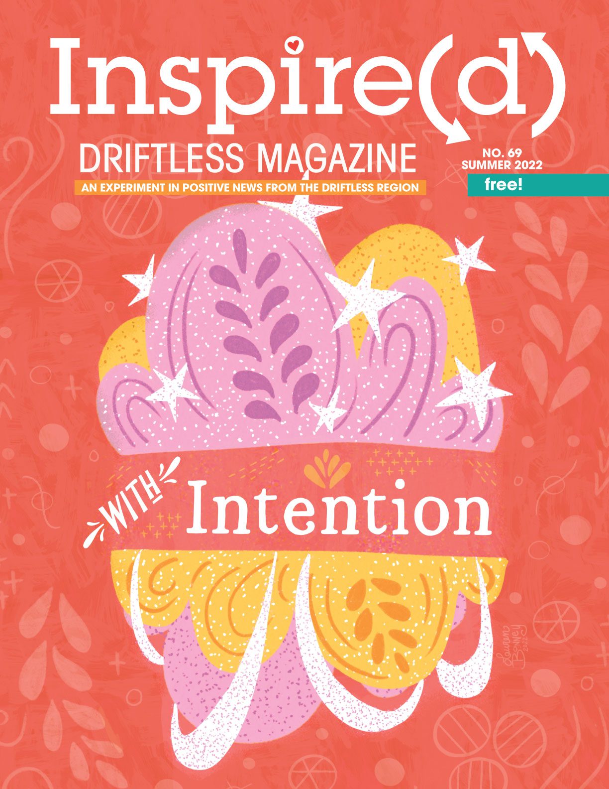 Inspire(d) Summer 2022 cover art by Lauren Bonney